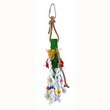 GIOCO BIRD IN LEGNO, CORDA E CUOIO CON PERLINE CM 6X30